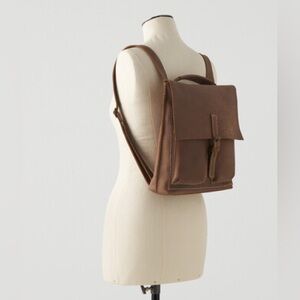 ROOTS Small Raiders Pack Natural Brown Tribe Leather Patina Convertible Backpack